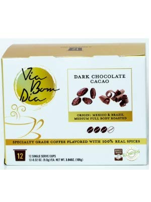 Product Cover NATURALLY FLAVORED ORGANIC K-CUP COFFEE PODS | Dark Chocolate | 12-PK Box for Single-Serve Keurig Machines | Specialty gourmet coffee + cacao + cinnam