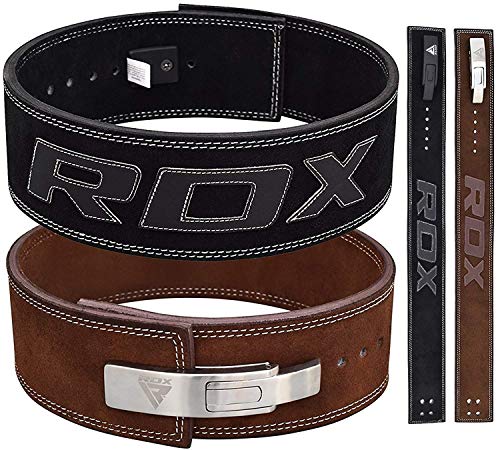 Product Cover RDX Powerlifting Belt for Weight Lifting Gym Training - Lever Buckle Leather Belt 10mm Thick 4
