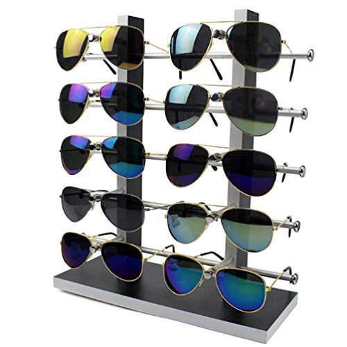 Product Cover General Wood Sunglass Glass Rack Frame Glasses Display Stand Holder Organizer Black