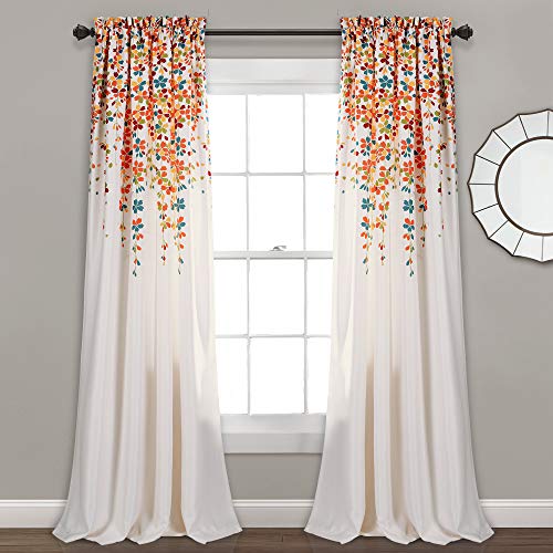 Product Cover Lush Decor Weeping Flowers Room Darkening Window Panel Curtain Set (Pair), 84