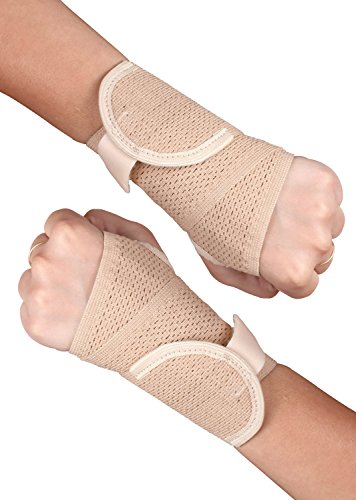 Product Cover Healthgenie Wrist Brace with Thumb Support One Size Fits Most - 1 Pair (Beige)