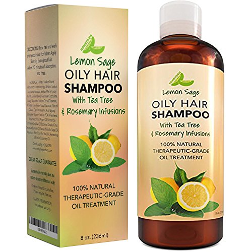 Product Cover Volumizing Shampoo For Oily Hair - Vitamin Shampoo With Lemon Oil + Sage - Natural Hair Care - Thickening Balancing Cleanser With Anti-Dandruff Tea Tree + Anti-Itch Clarifying Rosemary For Women + Men