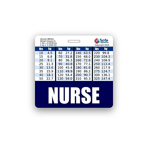 Product Cover Nurse Badge Buddy Horizontal w/Height & Weight Conversion Charts (Navy Blue)