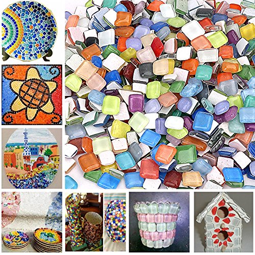 Product Cover Peicees Mosaics Classico Glass Mosaic Tiles Color Variety,Great for Art Craft,1kg
