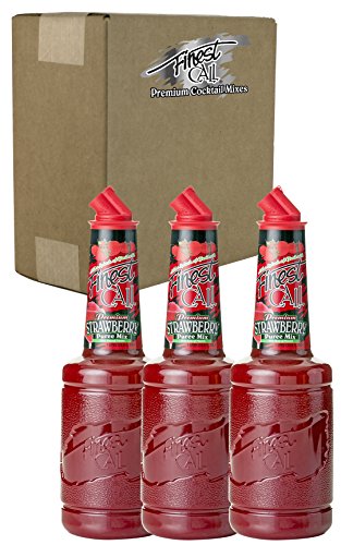 Product Cover Finest Call Premium Strawberry Puree Drink Mix, 1 Liter Bottle (33.8 Fl Oz), Pack of 3
