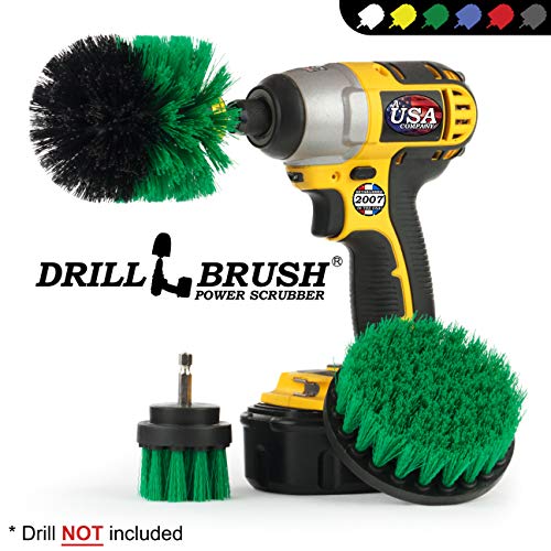 Product Cover Drillbrush Green Kitchen Cleaning Drill Brushes - Stainless Steel Sink Cleaner/Copper Sink Cleaner - Electric Stove Cleaner/Gas Stove Cleaner - Kitchen Cleaner/Kitchen Brush - Cabinet Cleaner