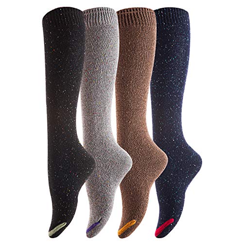 Product Cover Lovely Annie Women's 4 Pairs Cute Cozy Knee High Cotton Socks HR158212 Size 6-9 ...