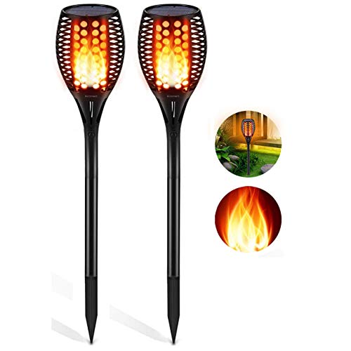 Product Cover Aityvert Solar Lights Outdoor, Waterproof Flickering Flame Solar Torch Lights Dancing Flame Lights Landscape Decoration Lighting Dusk to Dawn Auto On/Off Security Path Lights for Patio Deck 2 Packs