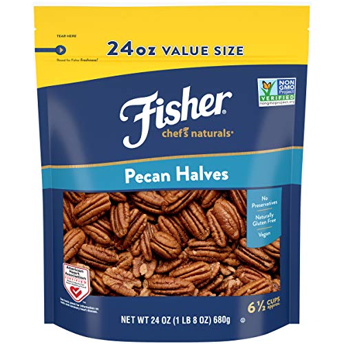 Product Cover FISHER Chef's Naturals Pecan Halves, 24 oz, Naturally Gluten Free, No Preservatives, Non-GMO