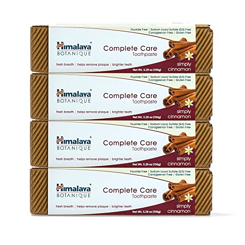 Product Cover Himalaya Complete Care Toothpaste, Simply Cinnamon, Natural, Fluoride-Free, SLS Free, Carrageenan-Free & Gluten-Free, 5.29 oz (150 g), 4 PACK