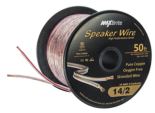 Product Cover High Performance 14 Gauge Speaker Wire, Oxygen Free Pure Copper - UL Listed Class 2 (50 Feet Spool)
