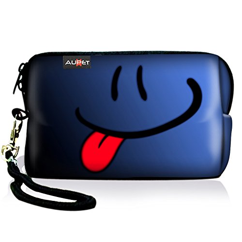 Product Cover AUPET Blue Digital Camera Case Bag Pouch Coin Purse with Strap for Sony Samsung Nikon Canon Kodak