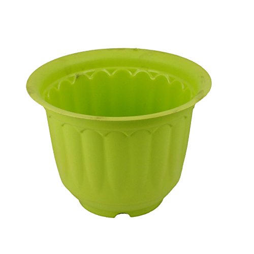 Product Cover Gardens Need Jasmine Pot with Bottom Tray Set (10-inch, Lemon Green, 3-Pieces)