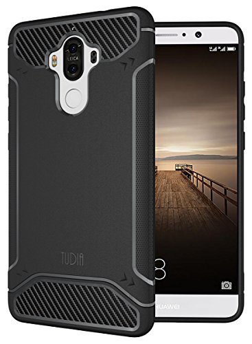 Product Cover Mate 9 Case, TUDIA Carbon Fiber Design Lightweight [TAMM] TPU Bumper Shock Absorption Case for Huawei Mate 9 (Black)