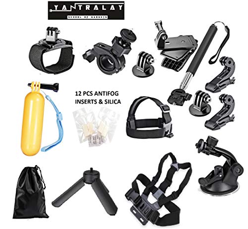 Product Cover Yantralay 15 in 1 Gopro Accessories Kit for Hero 8 7 6 5 4 3+, Osmo Action,SJCAM SJ4000 SJ5000, Yi & Other Action Cameras (15 Items)