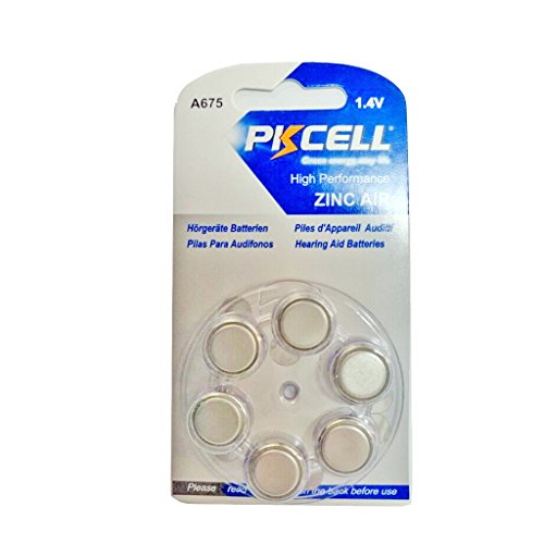 Product Cover Size 675 hearing aid battery ZA675 A675 pr44 count 6pcs/card