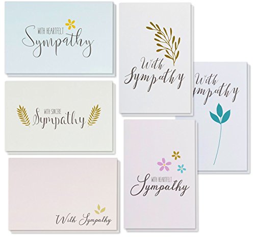Product Cover Sympathy Cards - 48-Pack Sympathy Cards Bulk, Greeting Cards Sympathy, 6 Floral and Foliage Designs, Envelopes Included, Assorted Sympathy Cards, 4 x 6 Inches