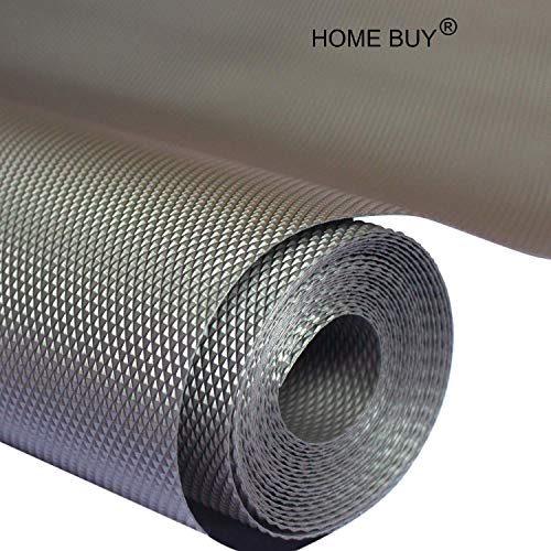 Product Cover Home Buy PVC Useful and Multipurpose Full Length Anti Slip Grip, Liner, Skid Resistant Mat (Grey, 5 m)