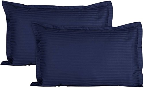 Product Cover Trance Home Linen 100% Cotton Pillow Covers (18X28-inch, Navy Blue) - Pack of 2