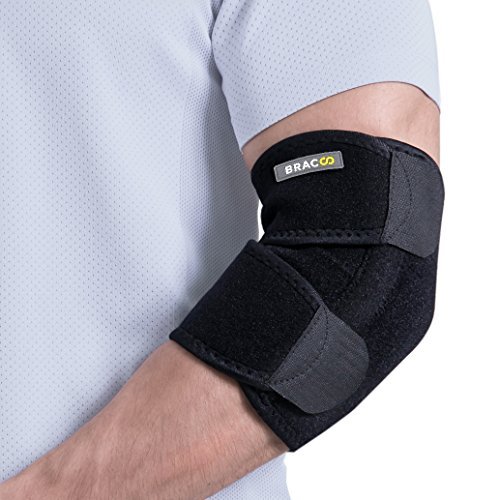 Product Cover Bracoo Elbow Support, Reversible Adjustable Brace with Dual Stabilizers for Sprain, Joint Pain Relief, Tendonitis, Tennis-Golfer's Elbow Treatment, EP30, 1 Count