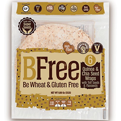 Product Cover BFree Gluten Free Wheat Free Tortilla Wrap Quinoa and Chia Seed with Teff and Flaxseeds Dairy Free (Pack of 2)