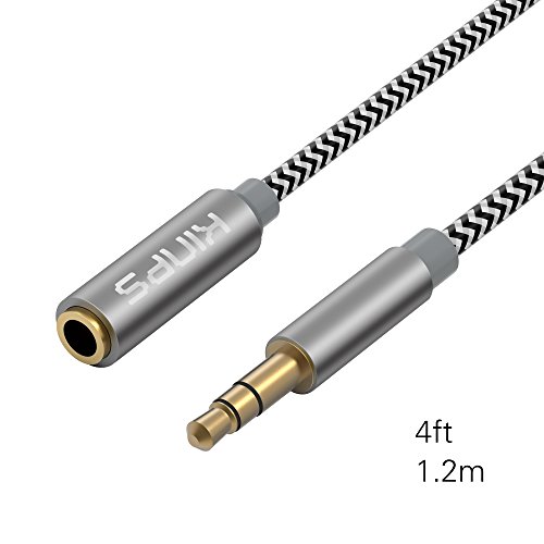 Product Cover KINPS Audio Auxiliary Stereo Extension Audio Cable 3.5mm Stereo Jack Male to Female, Stereo Jack Cord for Phones, Headphones, Speakers, Tablets, PCs, MP3 Players and More (4FT/1.2M, Braied-Black)