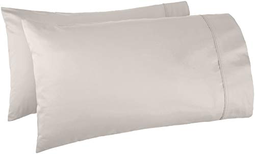 Product Cover AmazonBasics 400 Thread Count Cotton Pillow Cases, Standard, Set of 2, Stone Grey
