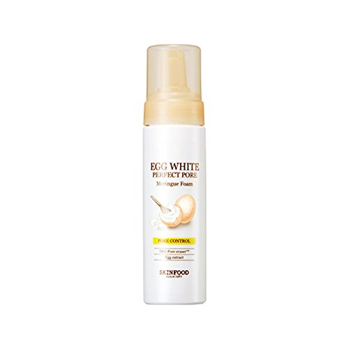 Product Cover SKINFOOD Egg White Perfect Pore Meringue Foam 6.76 oz (200ml) - Soft Moist Bubble Facial Cleansing Foam, Deep Pore Cleansing & Absorbong Sebum, Skin Purifying & Brightening