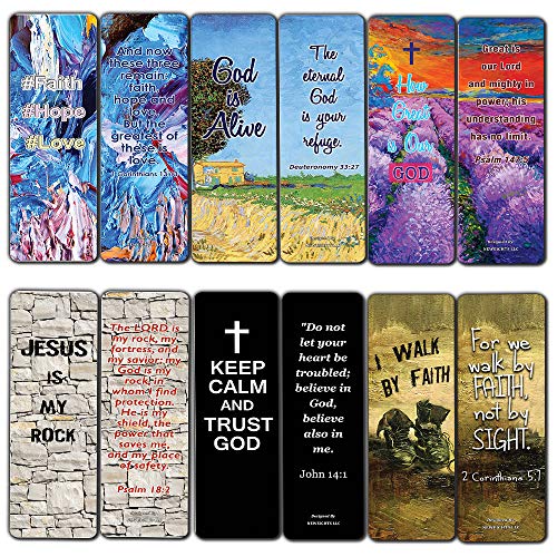 Product Cover Favorite Bible Verses Bookmarks Cards (60-Pack)- Reassuring us with God's Message of Love and Hope - Prayer Cards Religious Christian Gift to Encourage Men Women Teens Boys Girls Kids