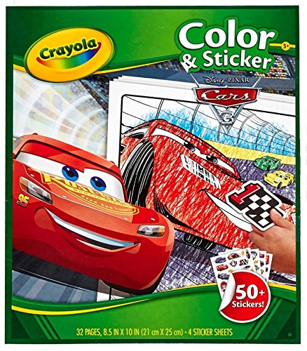 Product Cover Crayola Disney Pixar Cars 3 Color & Sticker Activity Book Art Gift for Kids & Toddlers 3 & Up, Stickers & Coloring Pages Featuring Cars 3 Favorites Like Lightning McQueen, Mater, Sally & Doc Hudson