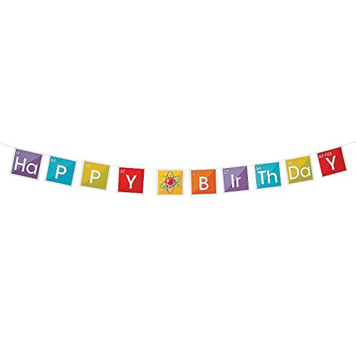 Product Cover Fun Express - Science Party Birthday Banner for Birthday - Party Decor - Hanging Decor - Garland - Birthday - 1 Piece