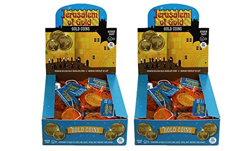 Product Cover Kosher Nut-free Dairy Gold Foil Chocolate Coins, 24 Sacks Each- 2 Pack