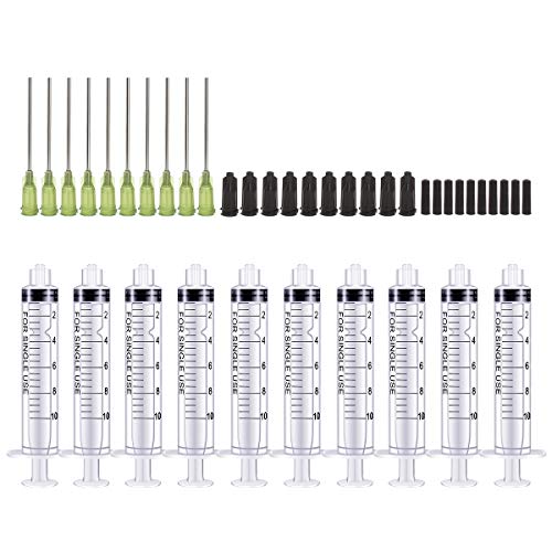 Product Cover BSTEAN 10ml Syringes 14Ga 1.5 Inch Blunt Tip Needle Storage Caps - Glue Applicator, Oil Dispensing (Pack of 10)