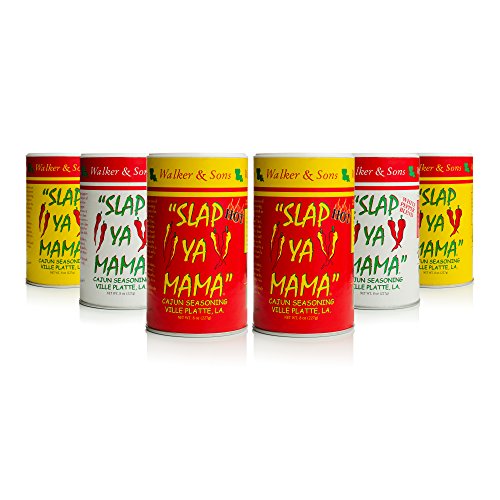 Product Cover Slap Ya Mama All Natural Cajun Seasoning from Louisiana Spice Variety Pack, 8 Ounce Cans, 2 Cajun, 2 Cajun Hot, 2 White Pepper Blend