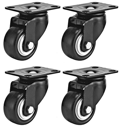 Product Cover Swivel Caster Wheels Rubber Base with Top Plate & Bearing Heavy Duty with Pack of 4 Black by Online Best Service (1.5