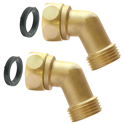 Product Cover PLG Garden Hose Elbow Connector,45 Degree Hose Extender,Solid Brass Adapter