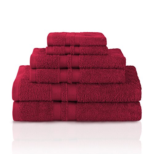 Product Cover Superior Egyptian Cotton Towels, Washcloths, Hand, Bath, Maroon, 6 Piece