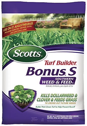 Product Cover Scotts 21014 Turf Builder Bonus Southern Florida Weed and Feed Fertilizer, 5 M