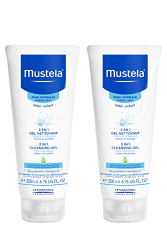 Product Cover Mustela 2 in 1 Cleansing Gel, Baby Shampoo and Body Wash, Tear-Free, with Natural Avocado Perseose, 2-Pack