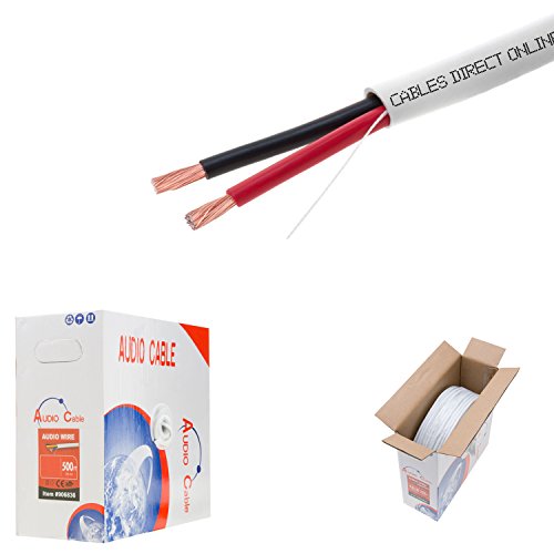 Product Cover 500ft 14AWG 2 Conductors (14/2) CL2 Rated Loud Speaker Cable Wire, Pull Box (for in-Wall Installation) (14AWG / 2 Conductors, 500ft)