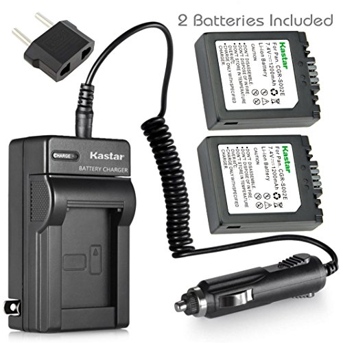 Product Cover Kastar Battery (2 Pack) and Charger Kit for Panasonic CGA-S002 CGR-S002 DMW-BM7 and Panasonic Lumix DMC-FZ1 DMC-FZ2 DMC-FZ3 DMC-FZ4 DMC-FZ5 DMC-FZ10 DMC-FZ15 DMC-FZ20 Cameras