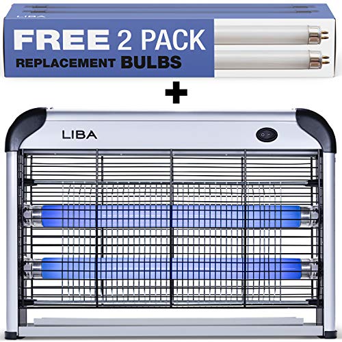 Product Cover LiBa Bug Zapper Electric Indoor Insect Killer Mosquito, Bug, Fly Killer - 2-Pack Replacement Bulbs Included
