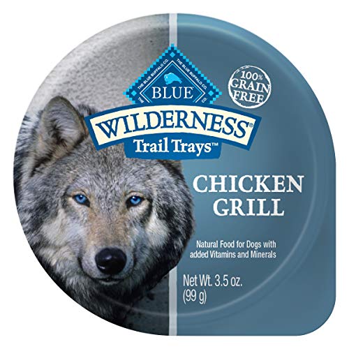 Product Cover Blue Buffalo Wilderness Trail Trays High Protein Grain Free, Natural Adult Wet Dog Food Cups, Chicken Grill 3.5-Oz (Pack Of 12)