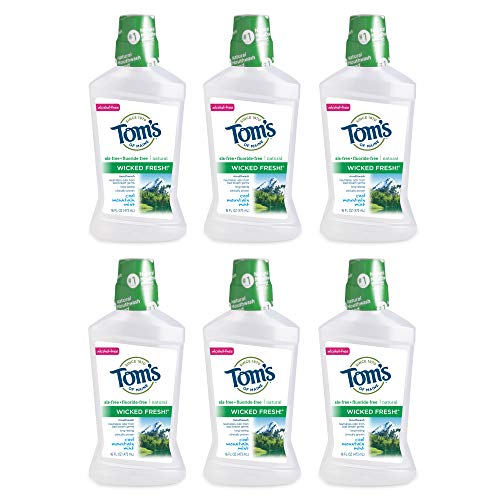 Product Cover Tom's of Maine Wicked Fresh! Mouthwash, Mouthwash, Natural Mouthwash, Cool Mountain Mint, 16 Ounce, 6-Pack