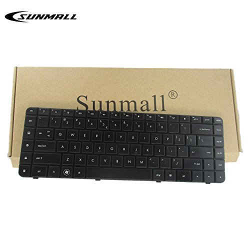 Product Cover SUNMALL Replacement Keyboard with Ribbon Cable Compatible with HP Compaq Presario CQ62 G62 G56 CQ56 Series Compatible with Part Number 595199-001 613386-001 6098 Cq56-100 G56-100 G62-340US US Layout