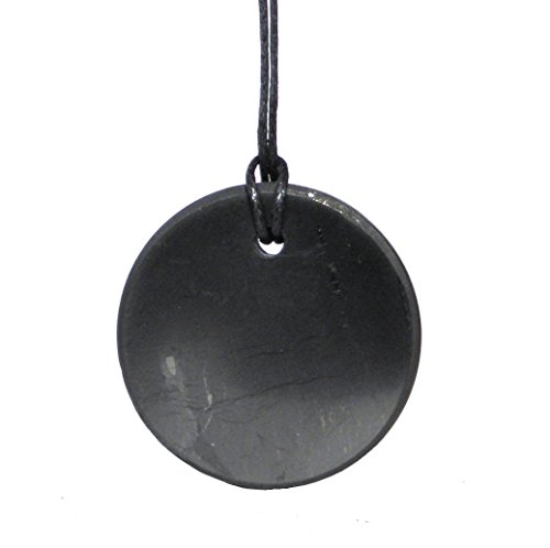 Product Cover Karelia Shungite Pendant. EMF Protection Stone. Genuine Shungite Guarantee. (Circle)