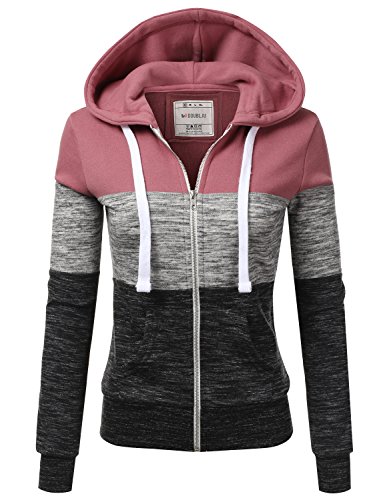 Product Cover Doublju Lightweight Thin Zip-Up Hoodie Jacket for Women with Plus Size