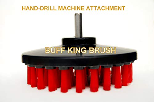 Product Cover Buff King Plastic Cleaning Drill Brush -5.25 Inches (Red)