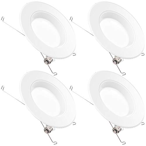 Product Cover Sunco Lighting 4 Pack 5/6 Inch LED Recessed Downlight, Baffle Trim, Dimmable, 13W=75W, 2700K Soft White, 965 LM, Damp Rated, Simple Retrofit Installation - UL + Energy Star