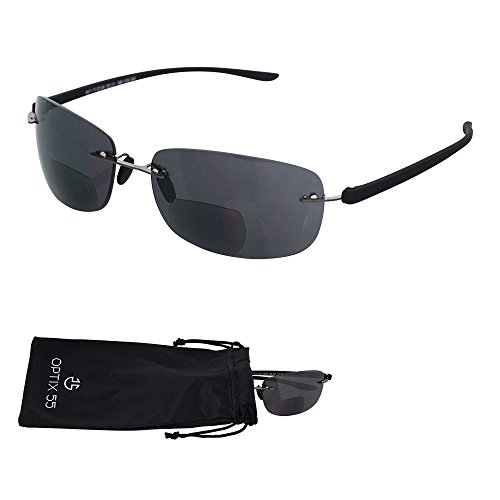 Product Cover Rimless Bifocal Reading Sunglasses - Lightweight
